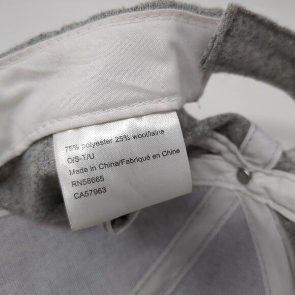 Unbranded Strapback Hat Gray One Size Adjustable 6 Panel Blank Wool - Picture 8 of 8